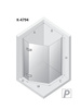 Kabina NESTA GUNMETAL BRUSHED 1D pięciokątna prawa Drzwi L 100x80x200 czyste 6mm Active Shield 2.0