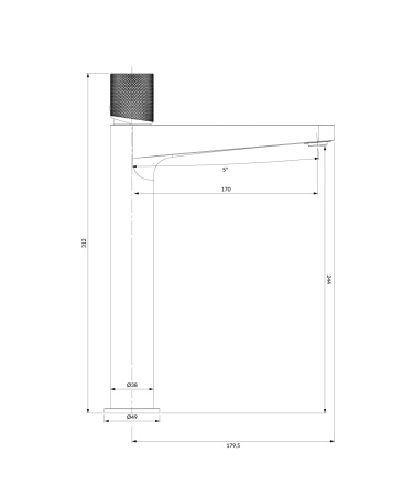 CONTOUR bateria umywalkowa wysoka, miedź szczotkowana