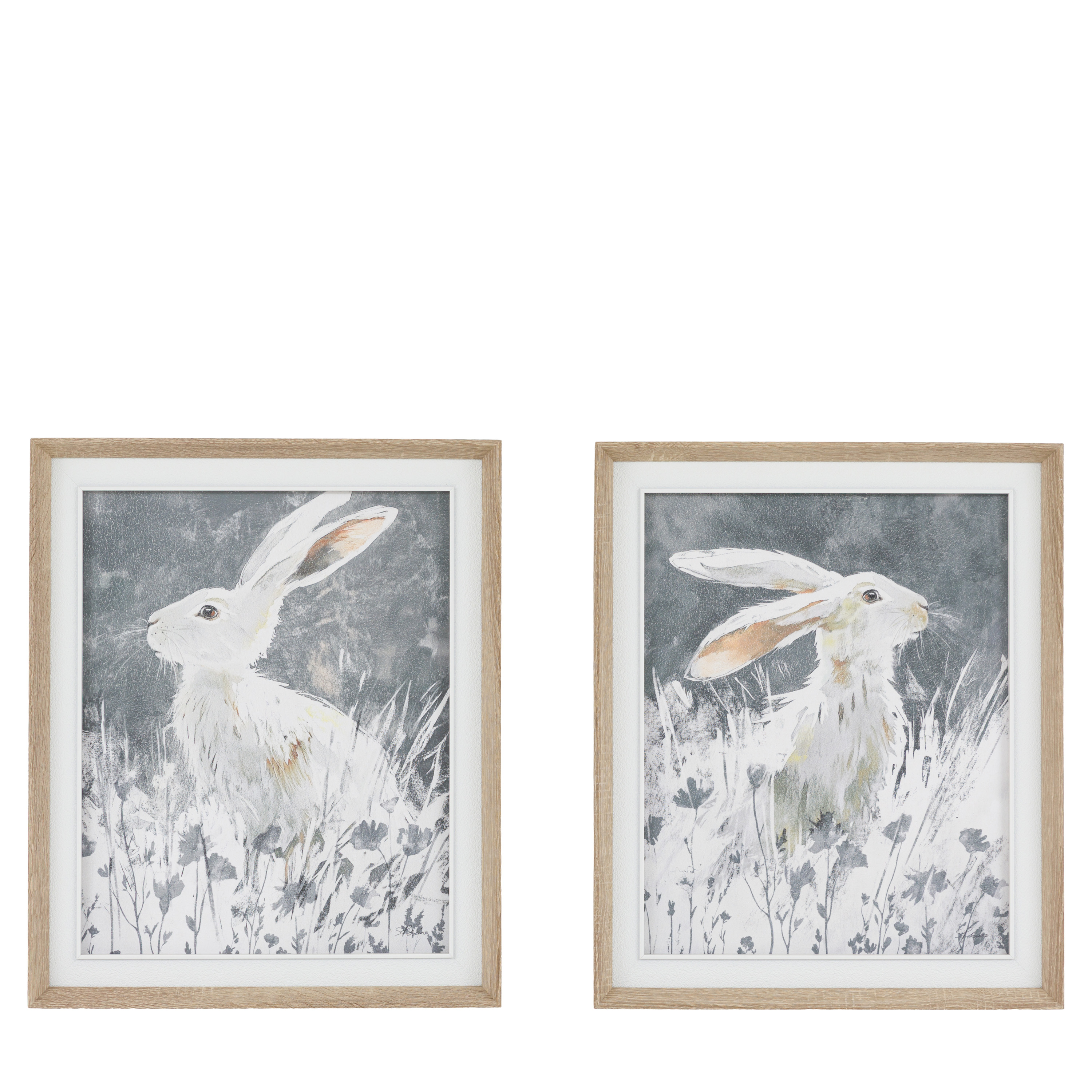 Obraz w ramie „In Clover” – biały, 49 × 4 × 59 cm, zestaw 2 szt.