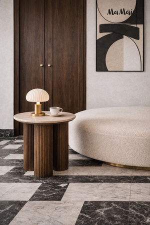 MaMaison stolik RAGNO 50 marmur / drewno