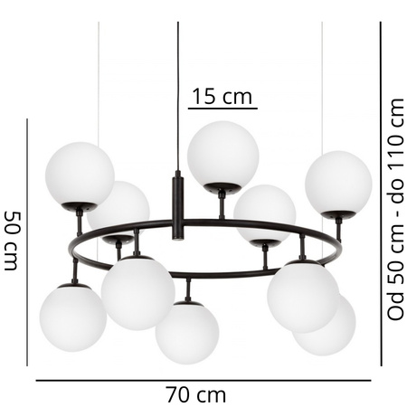 NOWOCZESNA LAMPA WISZĄCA CZARNO-BIAŁA CEREDO NEO W10