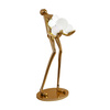 Lampa podłogowa WOMAN 180 cm –  złota figura kobiety z białymi kloszami
