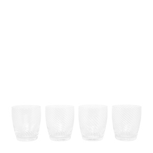 Swirl Tumbler Glass Clear (4pk) 85x85x97mm