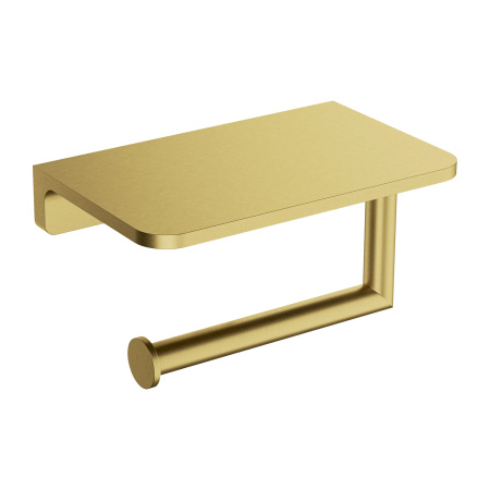 MODERN PROJECT uchwyt na papier toaletowy z półką, mosiądz szczotkowany