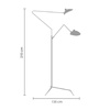 CRANE-3F - lampa podłogowa metalowa 3-ramienna, czarna, 210 cm