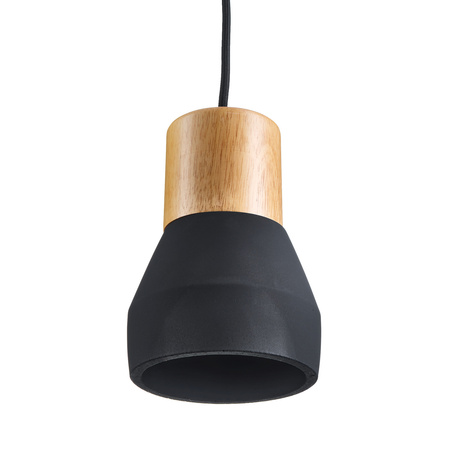 Lampa wisząca CONCRETE 12 cm- czarny beton, drewno