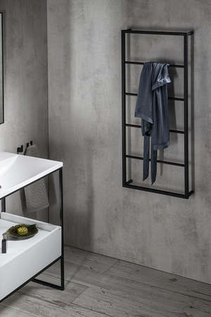 SKA ścienny wieszak na ręczniki 450x1150x100mm, czarny mat