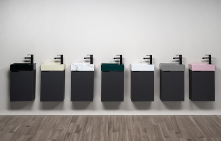 MARGITHA umywalka ceramiczna 38x22cm, otwór na baterię po prawej stronie, pistacjowy