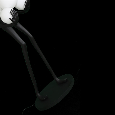 Lampa podłogowa WOMAN BLACK 180 cm - czarna figura kobiety z białymi kloszami