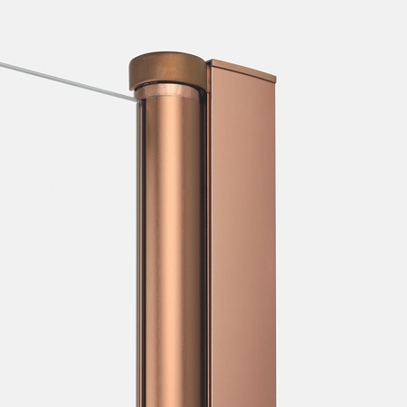 NZ2 Kabina prysznicowa NEW SOLEO COPPER BRUSHED 2D prostokątna U 90x110x195 szkło czyste 6mm Active Shield 2.0 - z el. stałym