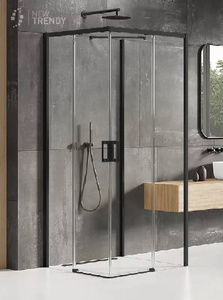 KABINA PRIME BLACK PROSTOKĄTNA PRZYŚCIENNA L 90x80x200 CZYSTE 6mm ACTIVE SHIELD