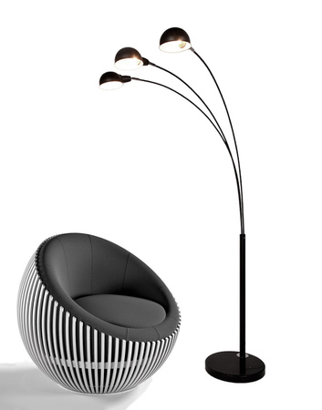 NOWOCZESNA LAMPA STOJĄCA PODŁOGOWA 3-RAMIENNA CZARNA WALLSCOT