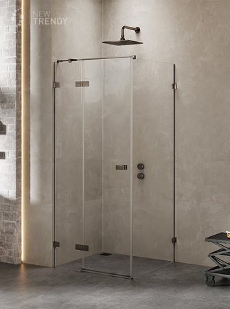 KABINA AVEXA GUNMETAL BRUSHED PROSTOKĄTNA L 120x90x200 CZYSTE 6mm ACTIVE SHIELD