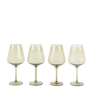 Wine Glass Smokey Green (4pk) 94x94x210mm