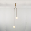 Lampa wisząca LOOP złota 123 cm z białymi kloszami - nowoczesna do salonu