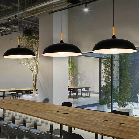 Lampa wisząca SAUCER 45 cm -  czarna minimalistyczna oprawa do wnętrz nowoczesnych