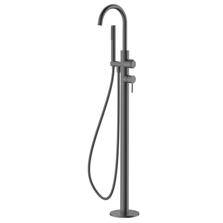 Bateria wannowa wolnostojąca z zestawem natryskowym, gray metal