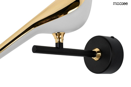 MOOSEE lampa ścienna BIRD złota