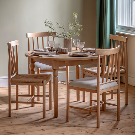 Eton Round Ext Dning Table Natural 1100/1500x750mm