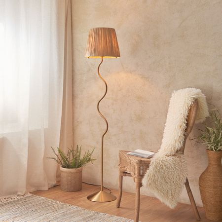 Wriggle 1 Floor Lamp Brushed Aged Brass