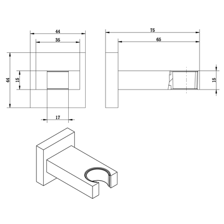 Uchwyt prysznica, chrom