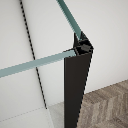 TRINITY BLACK kabina prysznicowa 800x800mm, wejście z rogu, szkło matowe