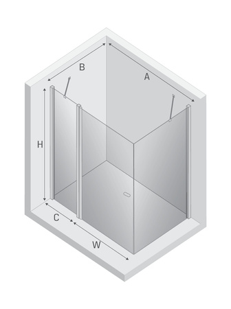 NZ2 Kabina prysznicowa NEW SOLEO COPPER BRUSHED 1D kwadratowa U 110x110x195 szkło czyste 6mm Active Shield 2.0 - z el. stałym