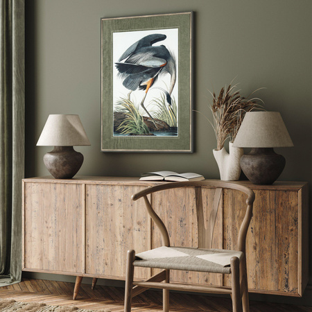 Vintage Blue Heron Framed Art 810x34x1010mm