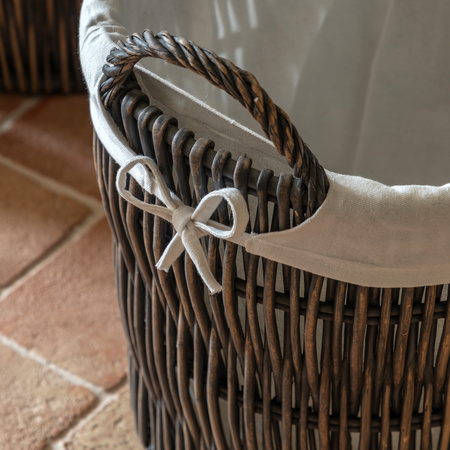 Linen Baskets with Liner Nests s/2 D450mm