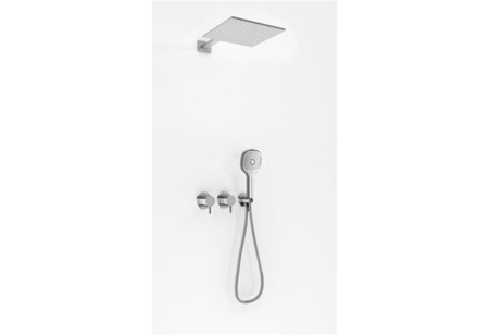 AXEL BRUSHED NICKEL Zestaw prysznicowy z deszczownicą 30cm i słuchawką