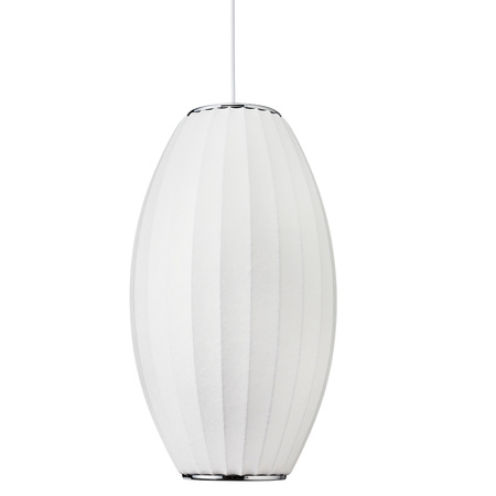 Lampa wisząca SILK BARREL biała 60 cm - nowoczesna i minimalistyczna