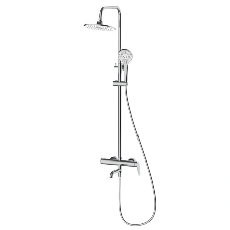 Deszczownica z baterią prysznicowo wannową trzyfunkcyjną, chrom
