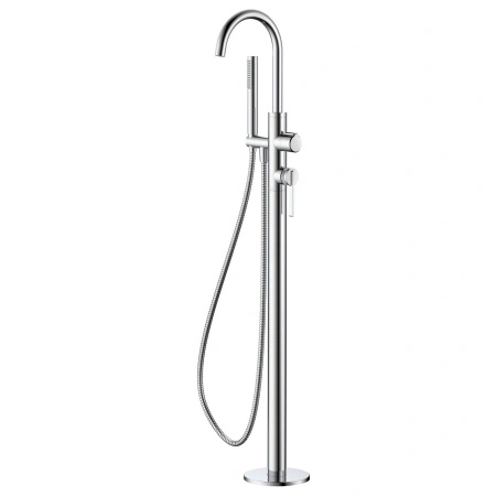 Bateria wannowa wolnostojąca z zestawem natryskowym, chrom