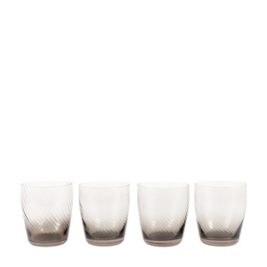 Swirl Tumbler Glass Smoked Grey (4pk) 85x85x97mm