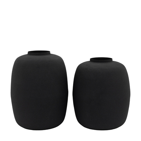 Zia Vase Black 335mm Set of 2