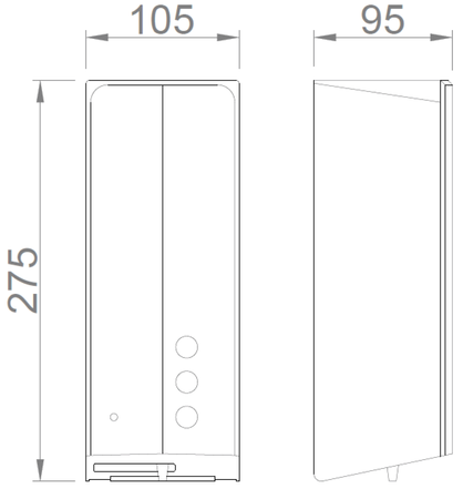 Bezdotykowy dozownik mydła w płynie 1000ml, stal nierdzewna mat