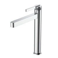 Bateria umywalkowa stojąca wysoka - nablatowa, chrom