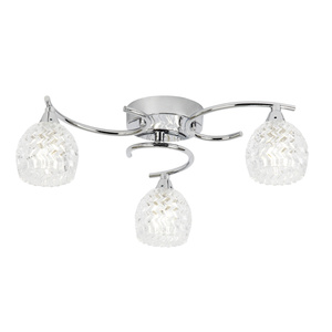 Lampa sufitowa Boyer – chrom / przezroczysty, 40 × 40 × 13,5 cm