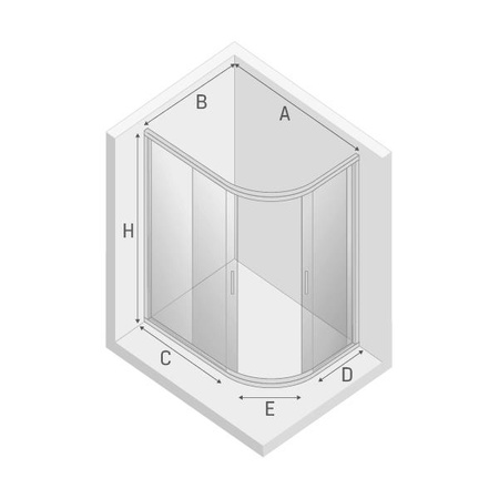 KABINA NEW VARIA ASYMETRYCZNA U 100x80x170 CZYSTE 6mm ACTIVE SHIELD