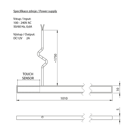 LOREA LED taśma 101cm, 1W, 6000K