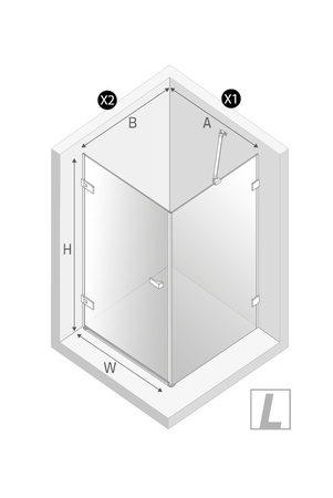 NZ2 Kabina prysznicowa OXIA 1D L 70x80x200 szkło czyste 8mm Active Shield 2.0