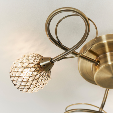 Aherne 3 Ceiling Lamp Antique Brass