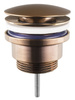 Odpływ umywalkowy 5/4”, klik-klak, duży korek, 10-55mm, miedź mat