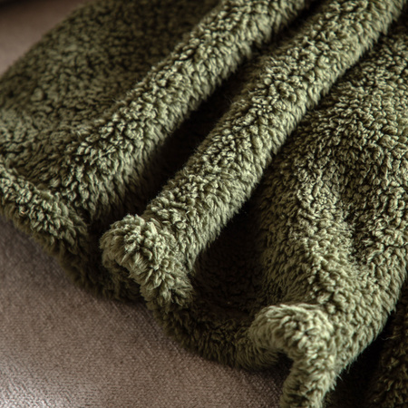 Teddy Fleece Throw Olive 1300x1800mm
