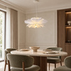Lampa wisząca PEONY biała 50 cm - nowoczesna lampa sufitowa do salonu