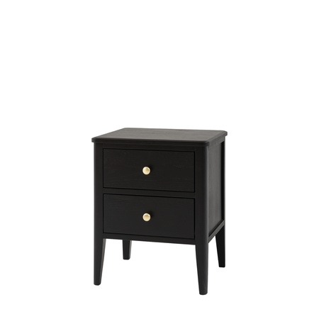 Acton 2 Drawer Bedside Black 450x400x550mm