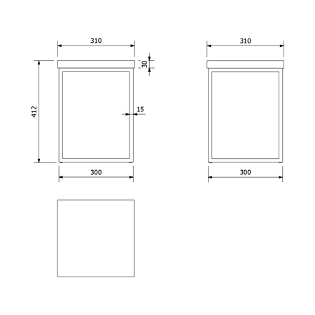 SKA taboret 30x41x30cm (SKA401), czarny mat/dąb