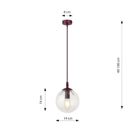 COSMO 1 BURGUNDY TRANSPARENT
