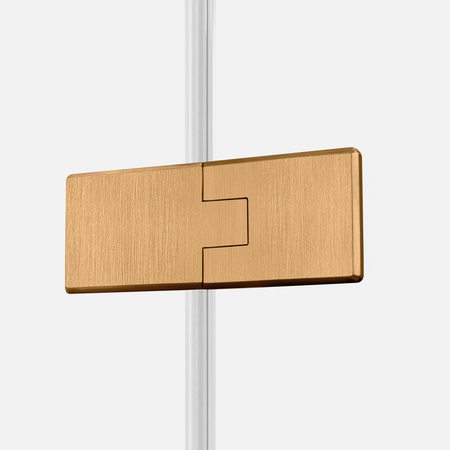 Kabina prysznicowa OXIA GOLD BRUSHED 2D kwadratowa 80x80x200 szkło czyste 8mm Active Shield 2.0