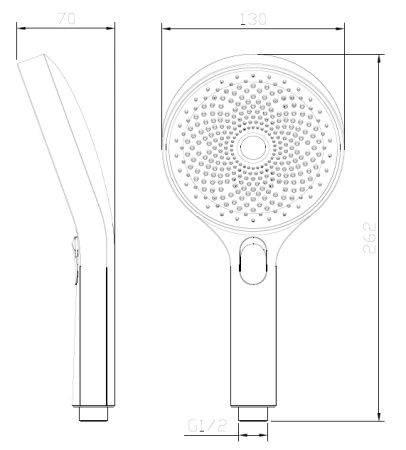 Słuchawka prysznicowa  3F - trzyfunkcyjna, gun metal